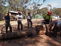 16-Trainer Neil makes sure the log is secured before cutting